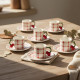 Coffee Cup and Saucer Set - 6 Pcs